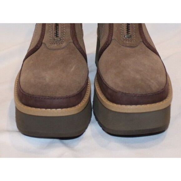 WOMENS HICKORY UGG CITYFUNC SUEDE ZIP PLATFORM BOOTS‎ NEW! - Picture 4 of 7